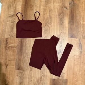 CRZ YOGA Maroon Activewear Set